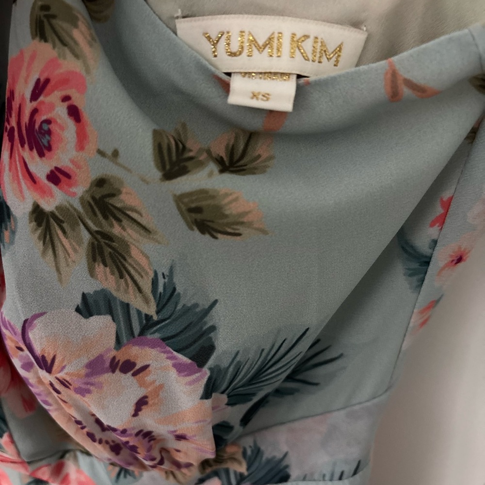 Yumi Kim High Demand Sweet Dawn Dusk Blue Floral Maxi Dress XS Spring Wedding - Picture 7 of 8